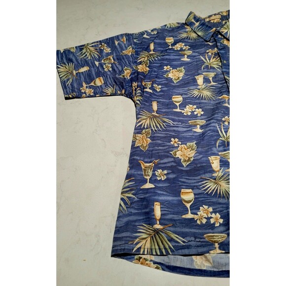 Campia Moda Men's 2XL Hawaiian Shirt SHORT SLEEVE XXL NWOT Palm Trees & Drinks - Picture 6 of 11